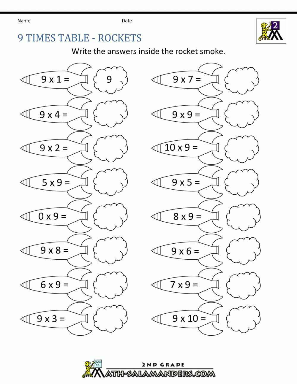 mathematics times tables worksheets