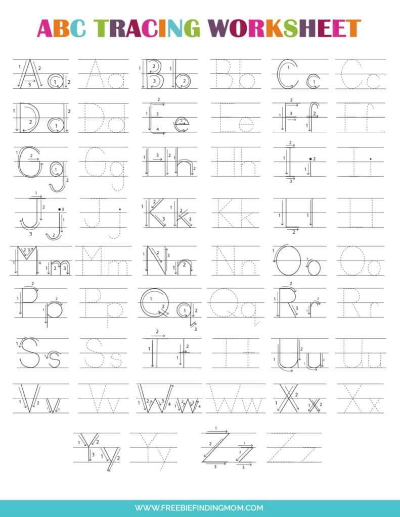 abc worksheets for kindergarten