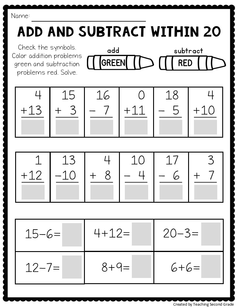 1st grade math worksheets