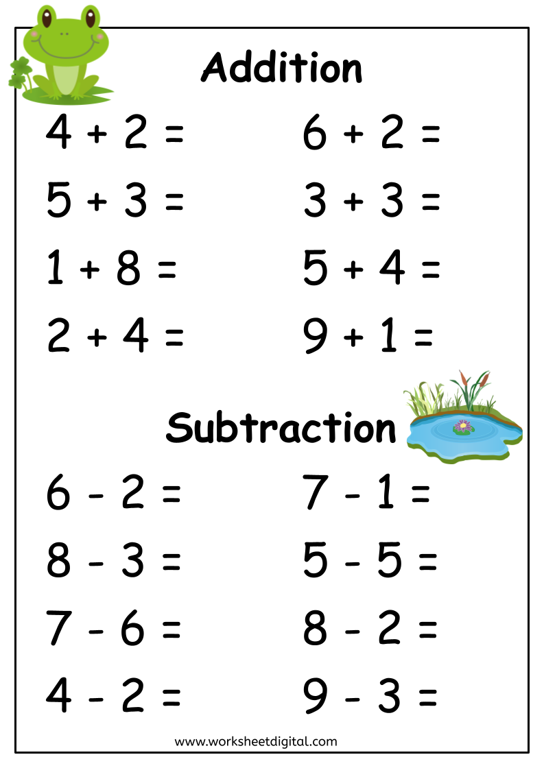 Addition And Subtraction Worksheets Worksheet Digital Worksheets Library