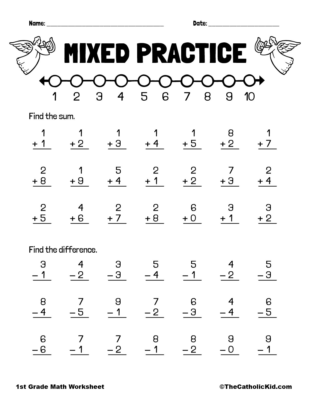 first grade math worksheets