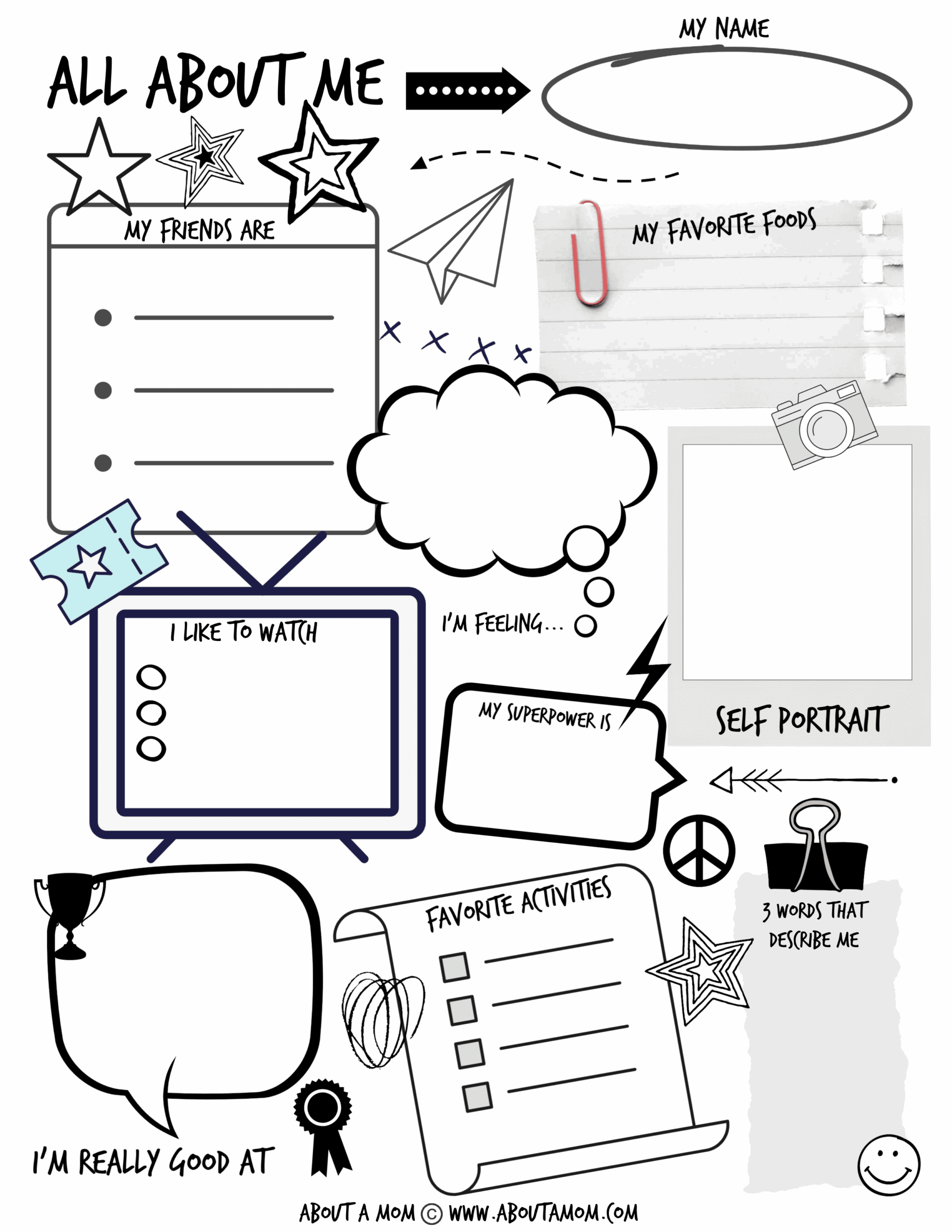 all about me worksheet