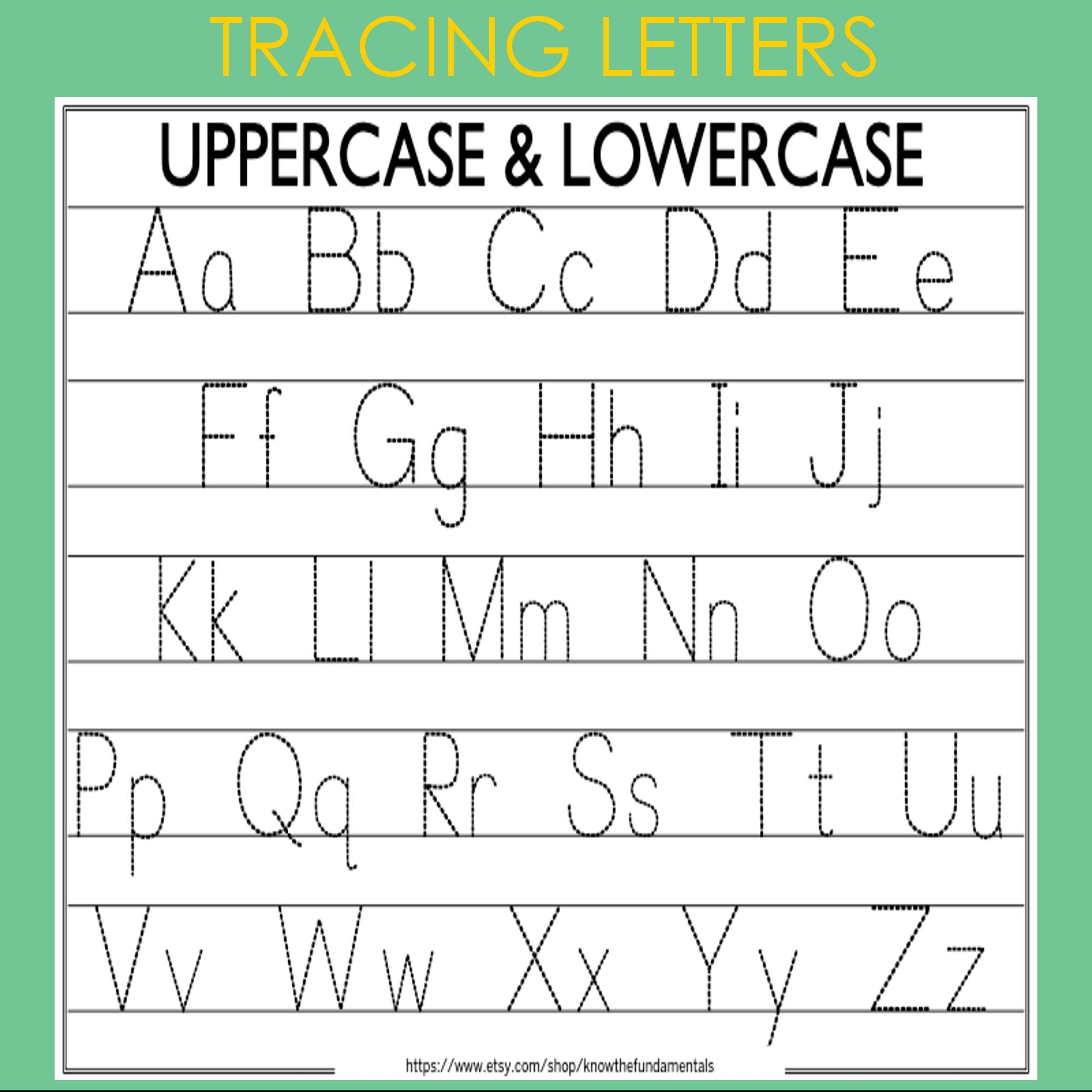 trace letters worksheet
