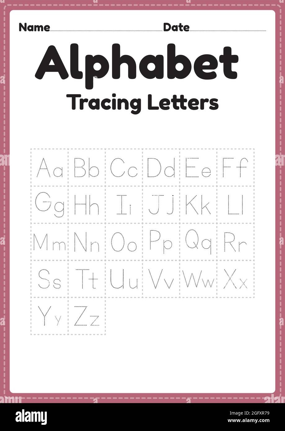 Alphabet Tracing Stock Vector Images Alamy