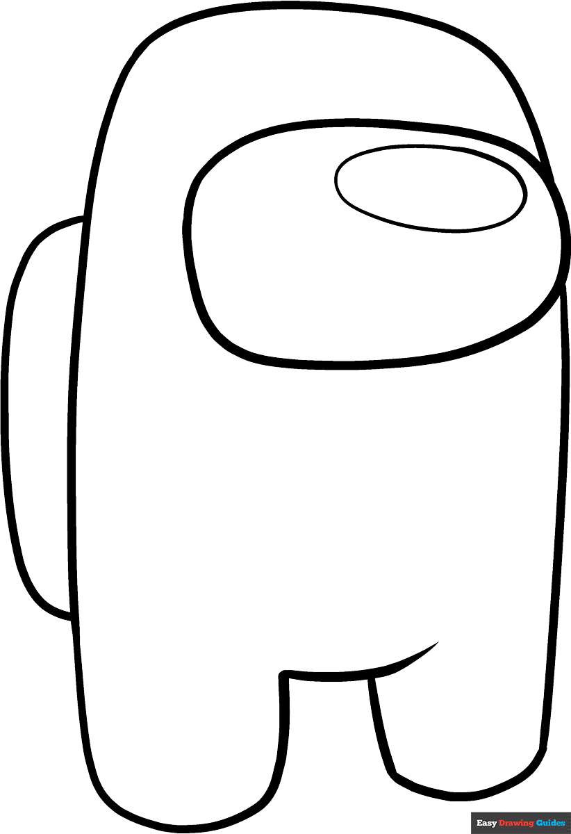 Among Us Character Coloring Page Easy Drawing Guides