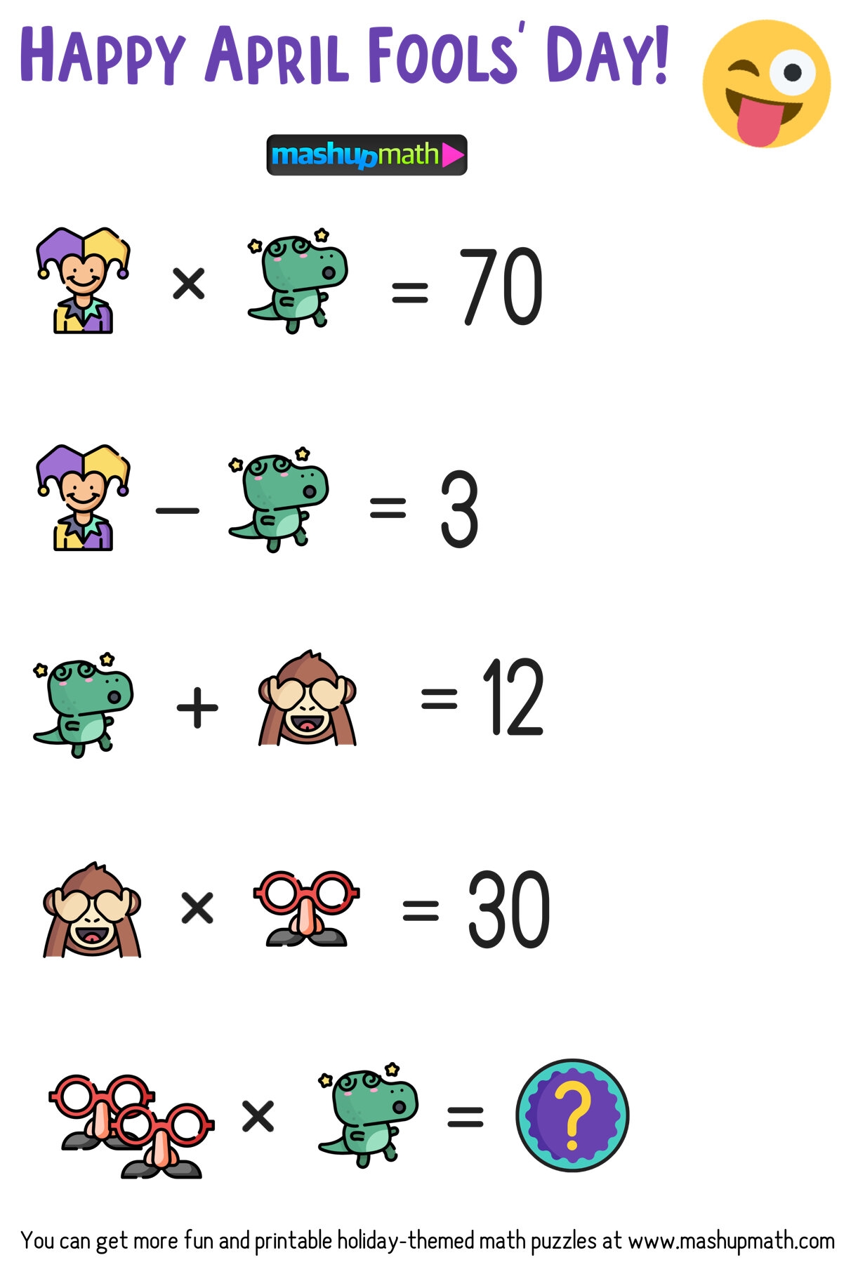 aprils fools worksheet 4th grade