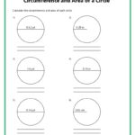 Area And Circumference Of Circles K12 Math Worksheets