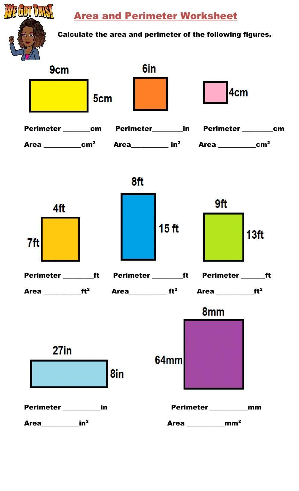 Area And Perimeter Worksheets Grade1to6 Worksheets Library