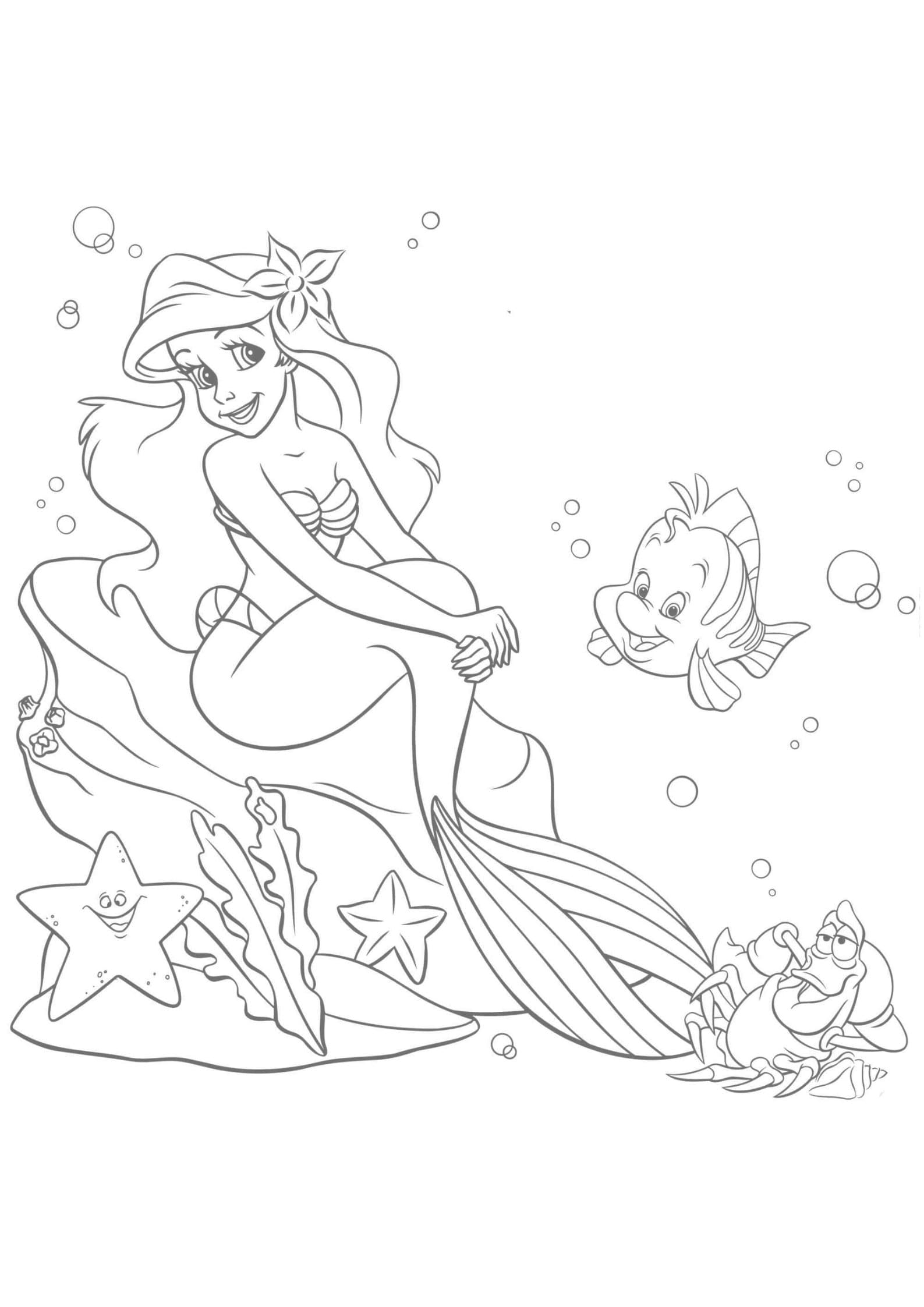 ariel coloring page
