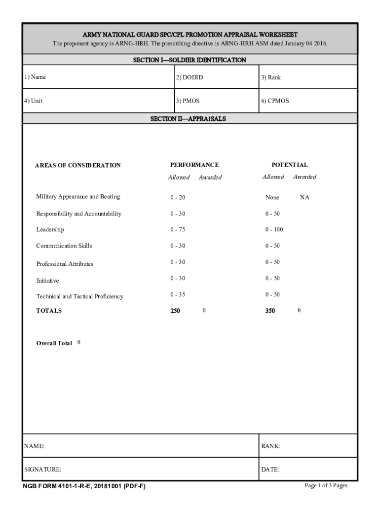 ARMY NATIONAL GUARD SPC CPL PROMOTION APPRAISAL Fill Out Sign Online DocHub