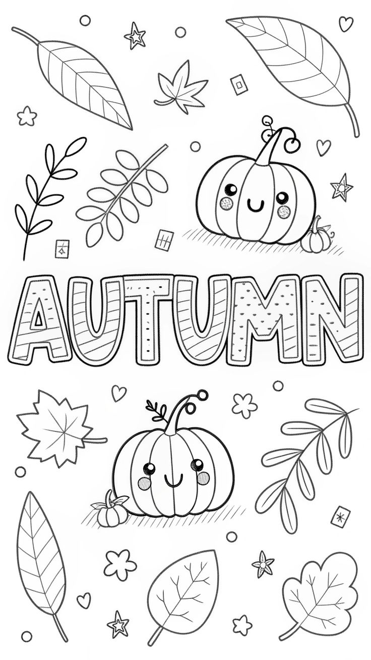 Autumn Fun Coloring Page For Kids Creative Educational Free Printable 