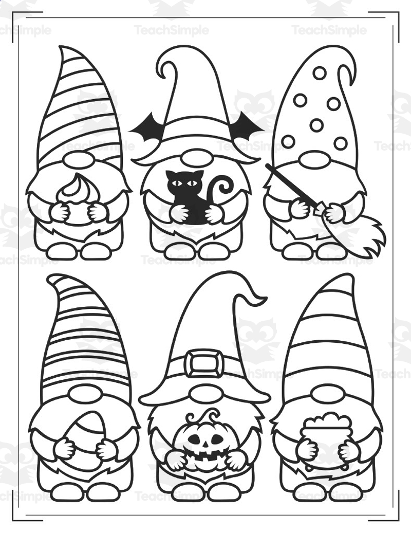Autumn Gnomes Coloring Book Holiday Coloring Pages By Teach Simple