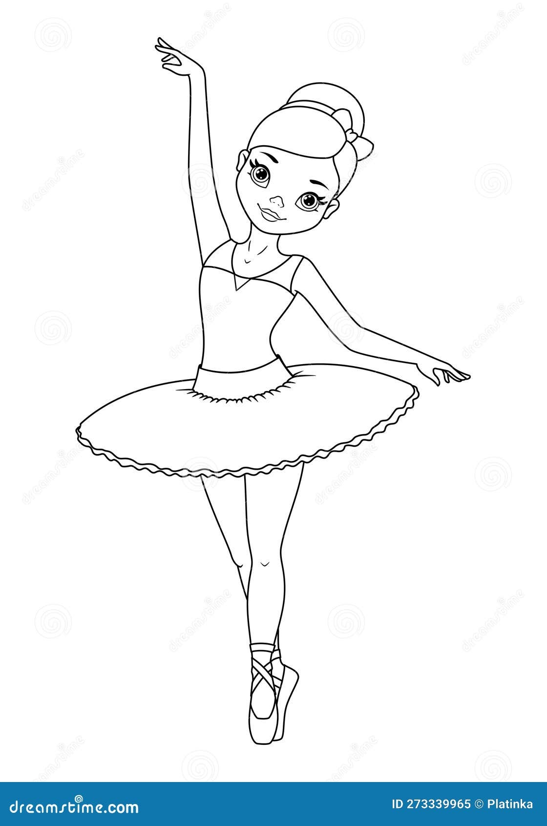 Ballerina Coloring Page Cartoon Vector Illustration Stock Vector Illustration Of Book Ballet 273339965