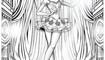Barbie Ballerina Dancing On Stage Coloring Page Free PDF PNG Printable 
