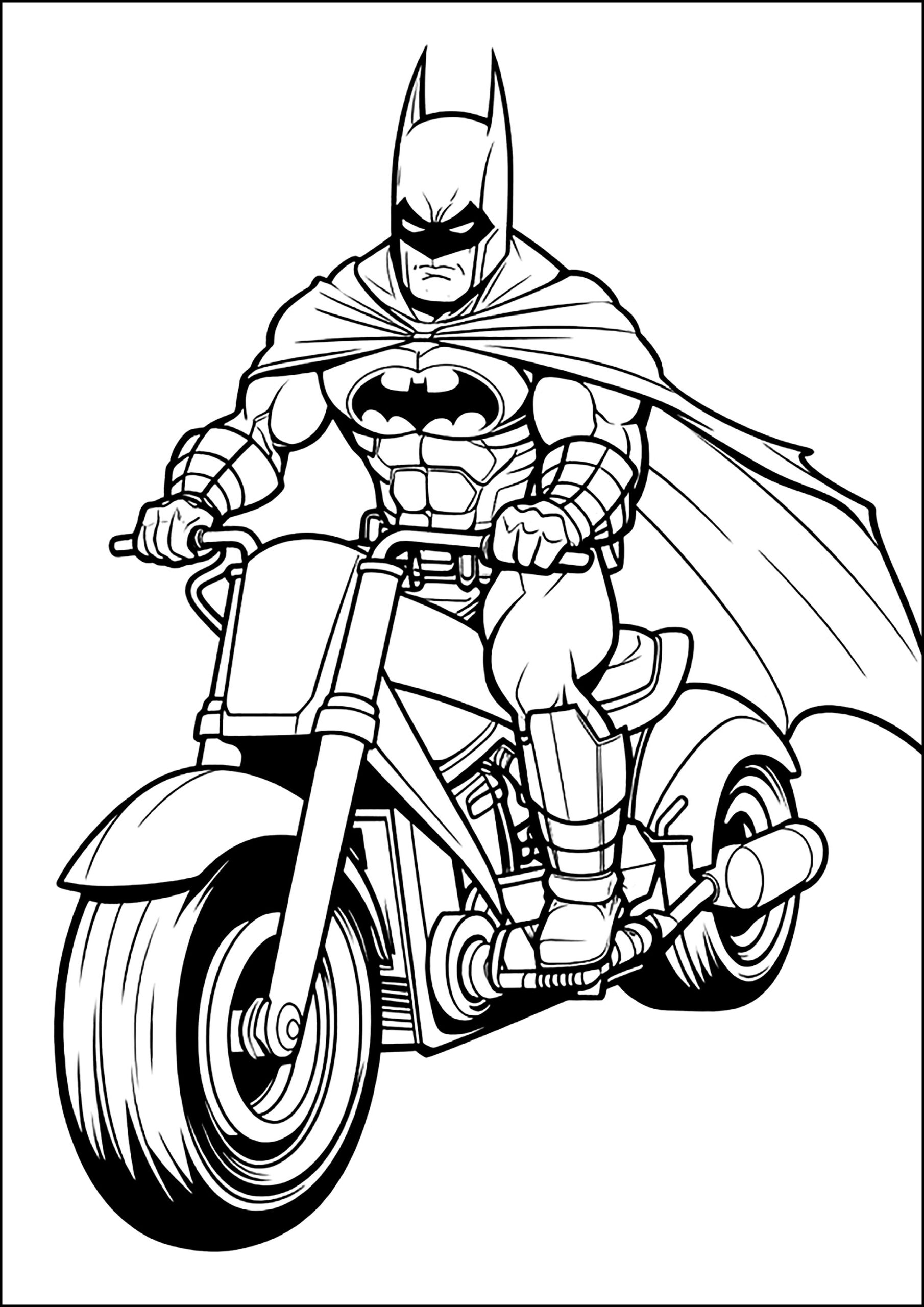 Batman On His Motorcycle Batman Coloring Pages Page Page 2 