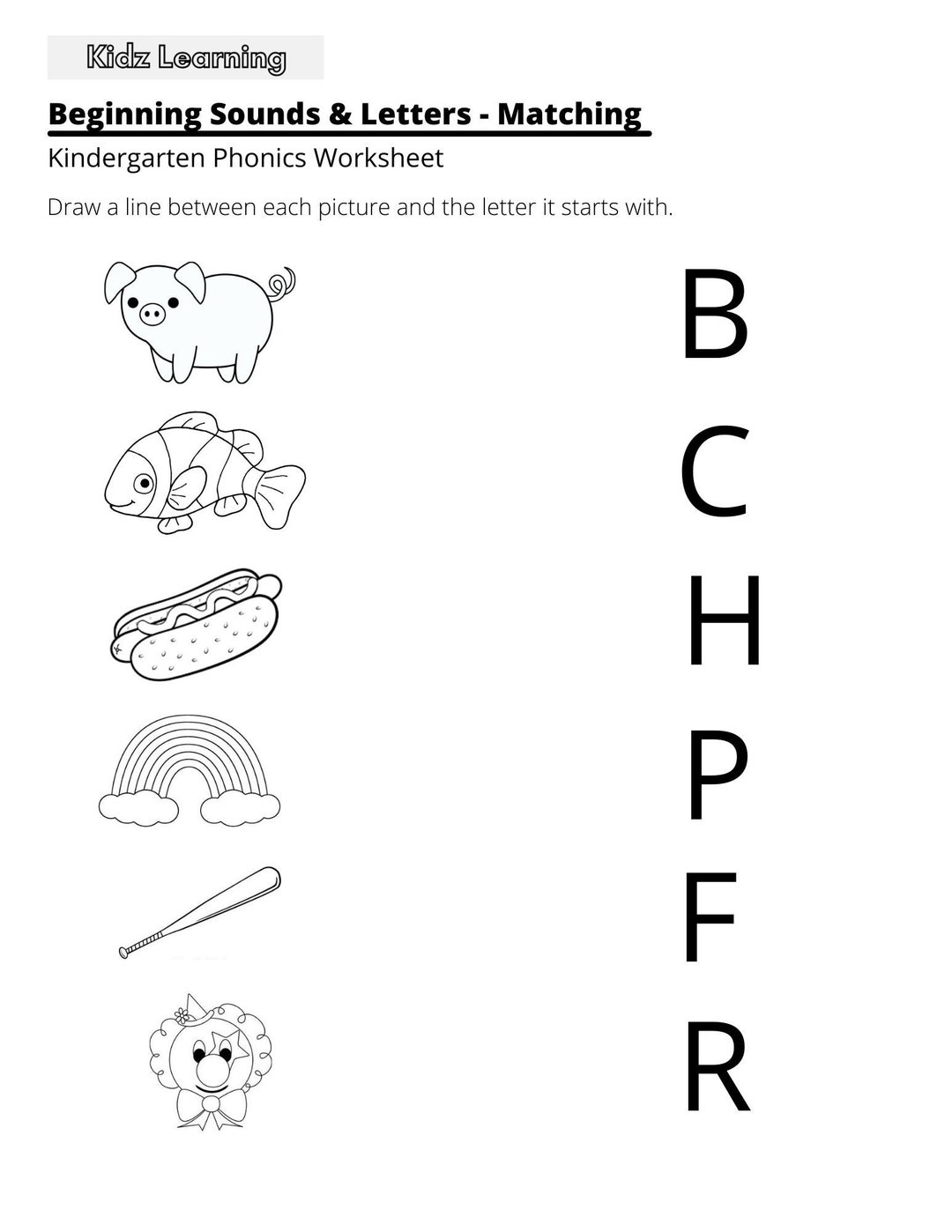 Beginning Sounds Worksheets Preschool 1st Grade Phonics printable Etsy