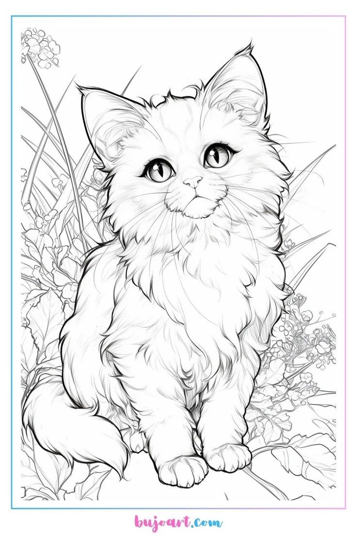coloring page cat
