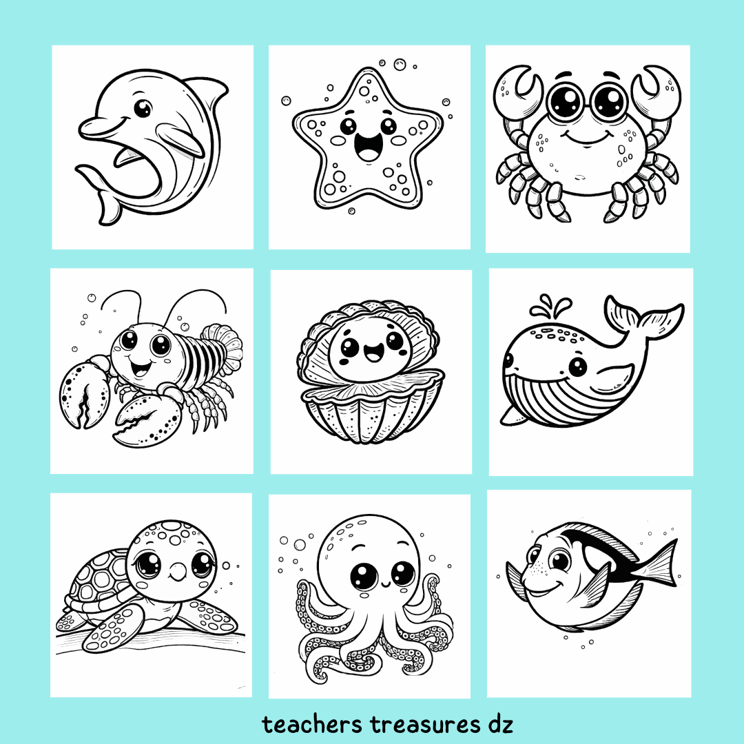 coloring page of ocean animals