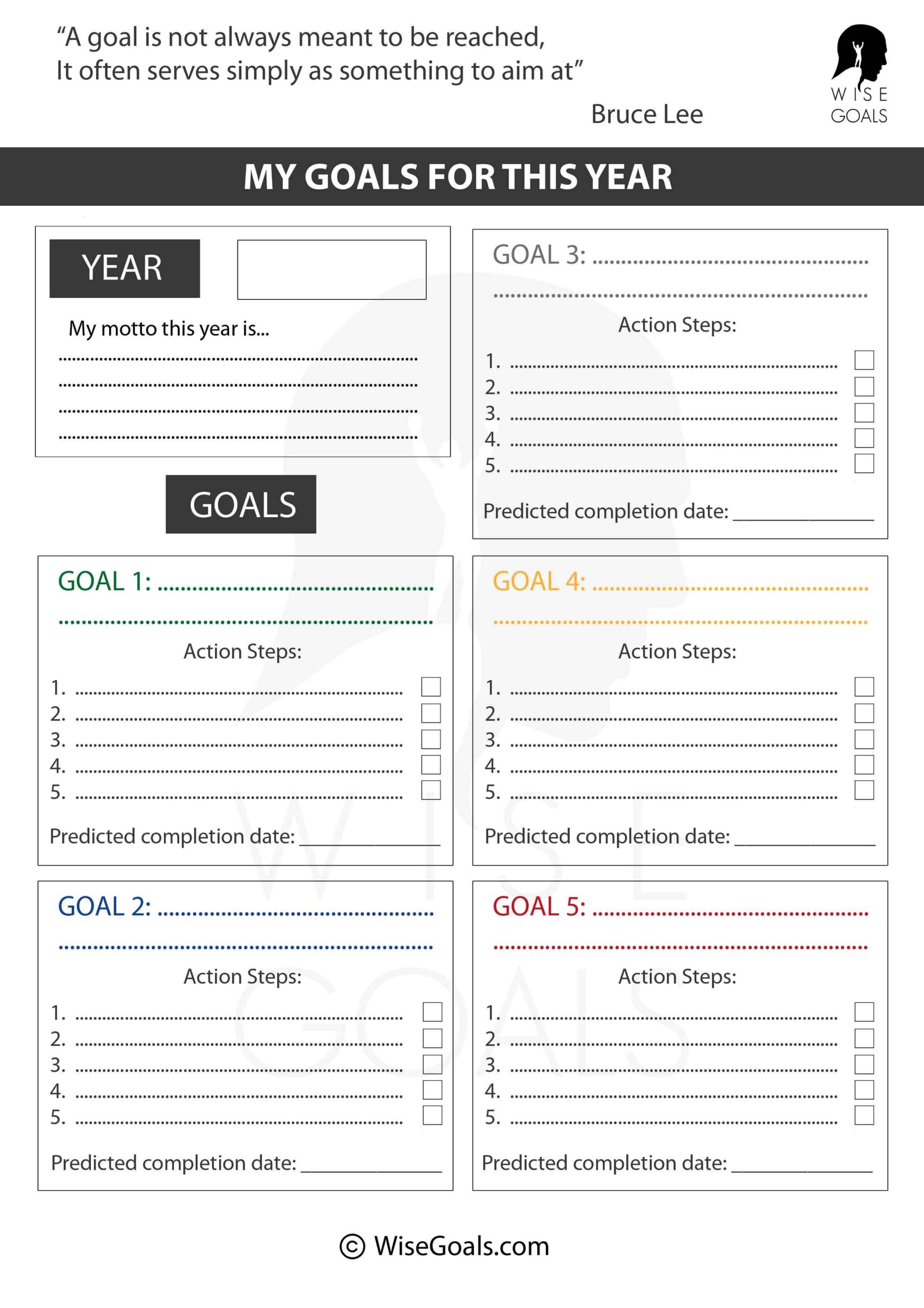 goal planning worksheet