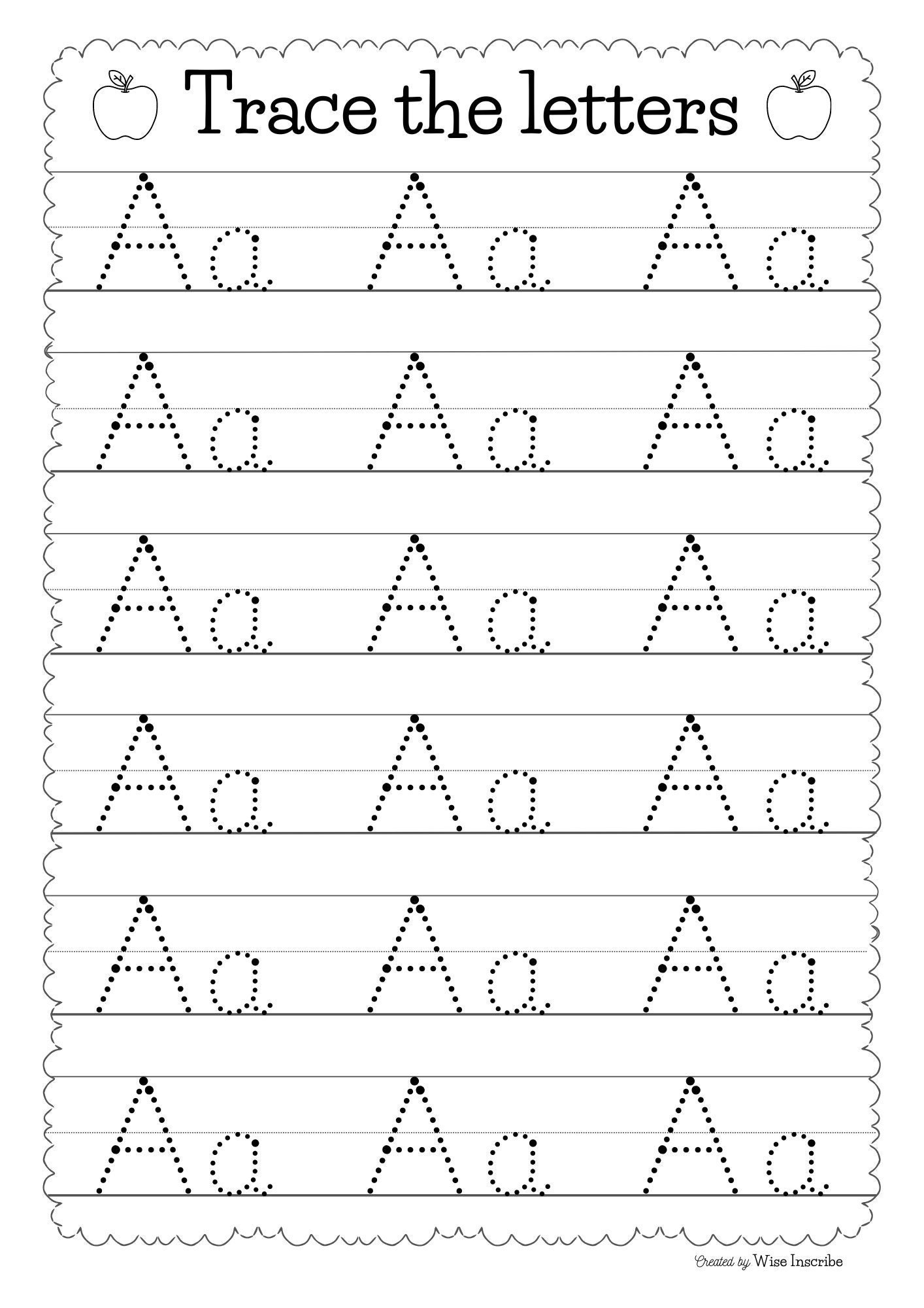 worksheet for nursery alphabets