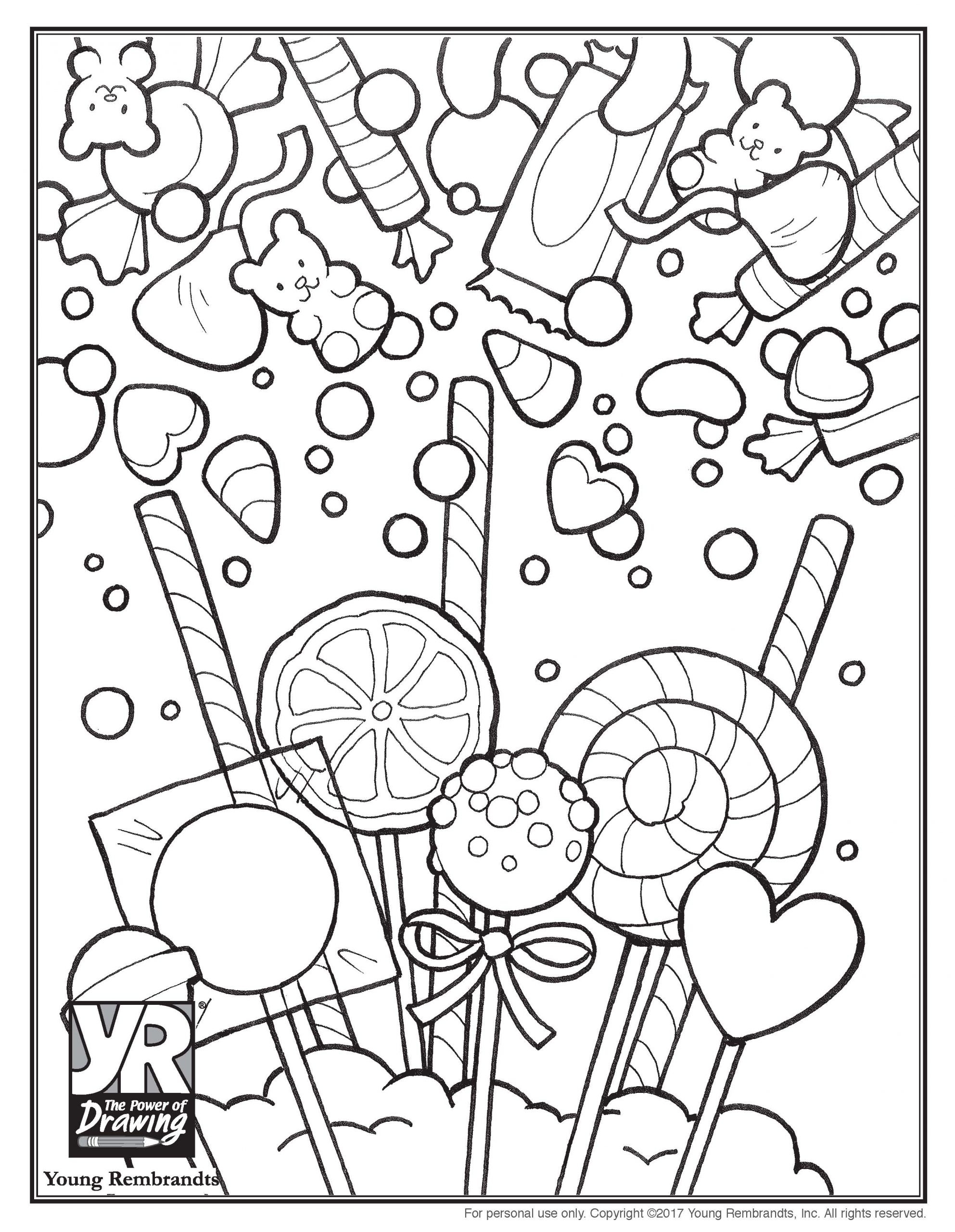 Candy Coloring Page Young Rembrandts Shop