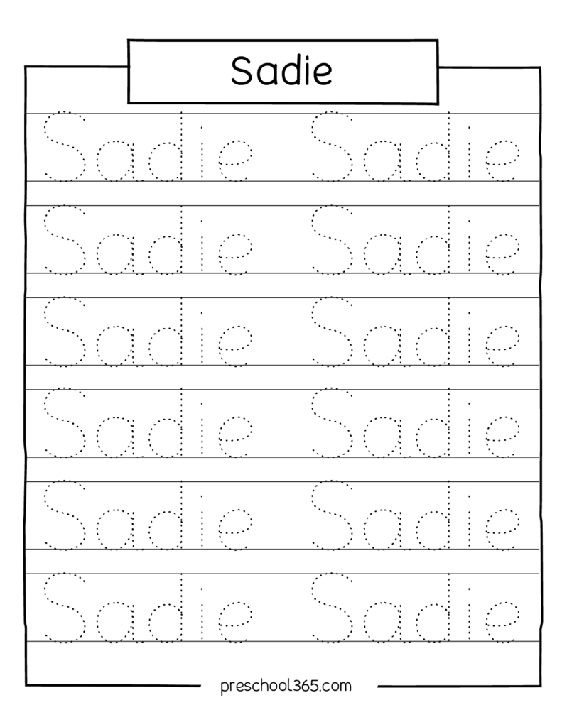 free name tracing worksheets