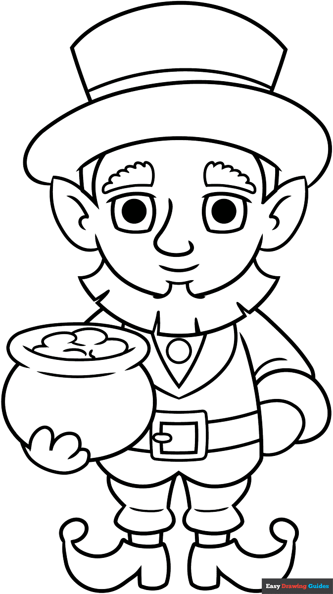 Cartoon Leprechaun Coloring Page Easy Drawing Guides Cartoon Leprechaun Coloring Page Easy Drawing Guides