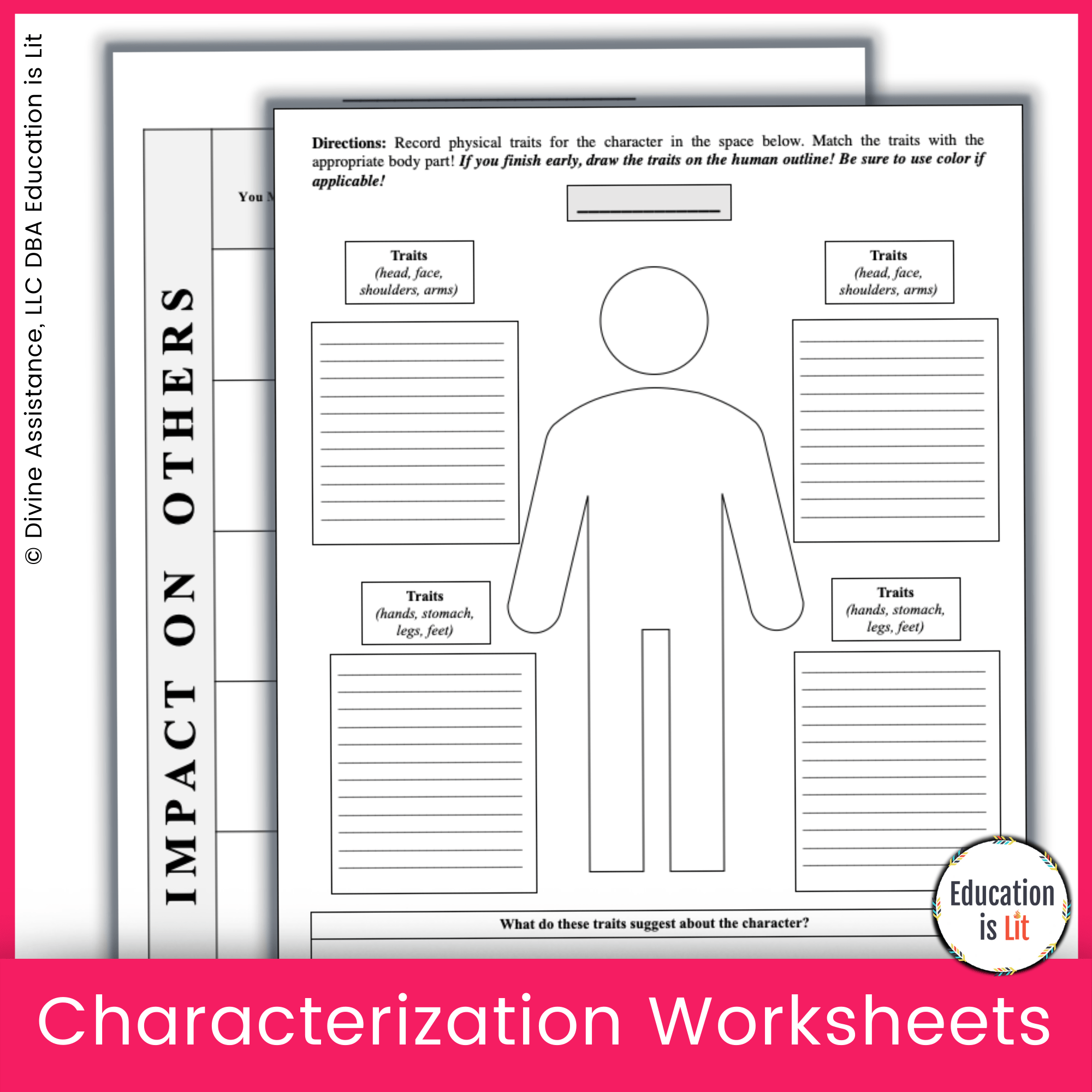 Character Analysis Worksheets Activities Bundle Education Is Lit
