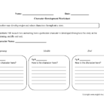 Character Analysis Worksheets Single Character Development Character Analysis Worksheets
