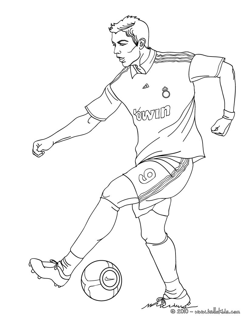 Christiano Ronaldo Playing Soccer Coloring Pages Hellokids