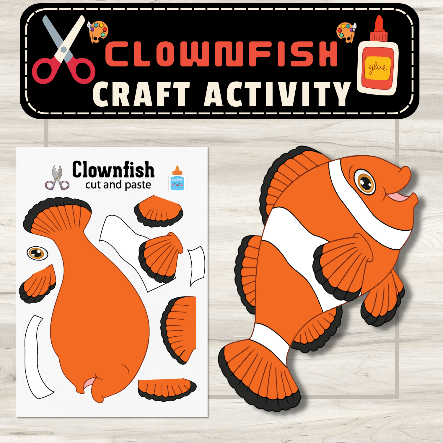 Clownfish Craft Cut Paste Activity Dive Into Underwater Wonder Made By Teachers