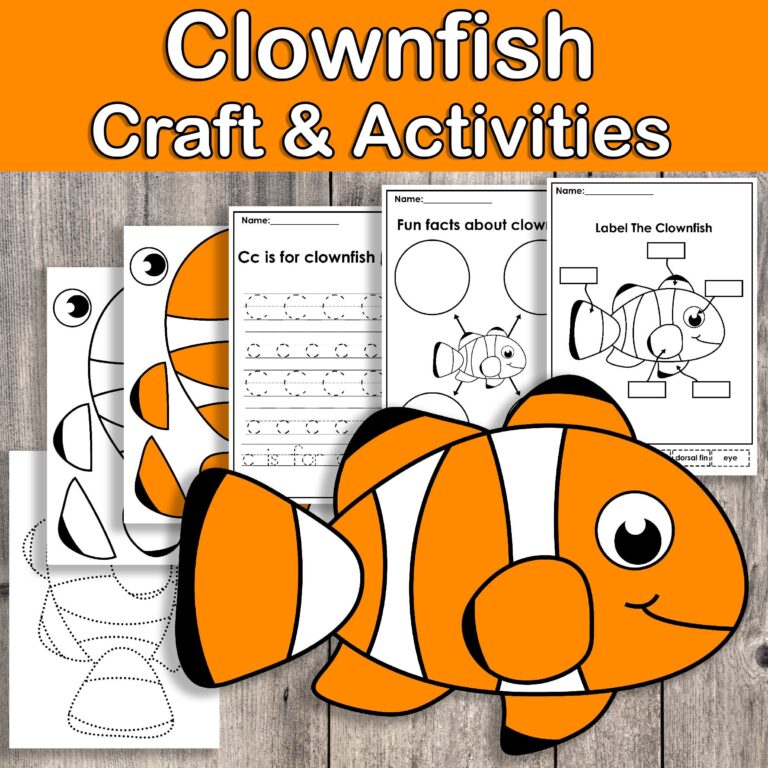 Clownfish Printable Crafts Homeschool Activities Crafts For Kids Fish Craft Ocean Animals Sea Creatures Homeschool Learning Etsy