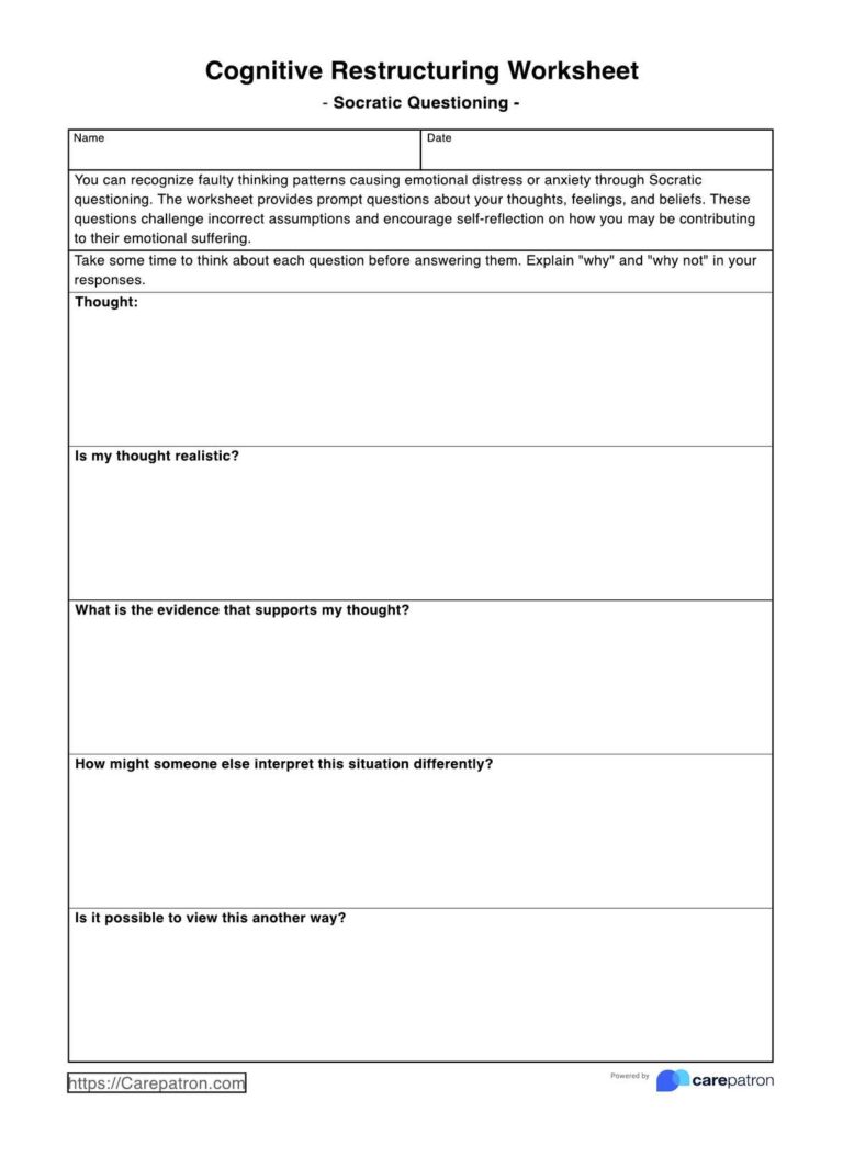 Cognitive Restructuring Worksheets