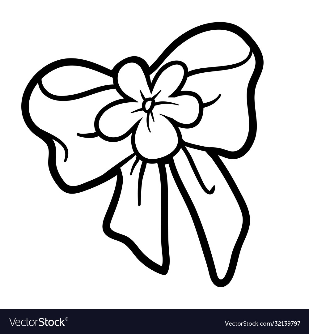 Coloring Book Bow Royalty Free Vector Image VectorStock