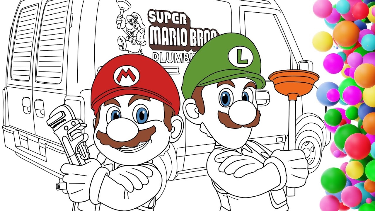 Coloring Mario And Luigi Super Mario Bros Coloring Pages For Kids YouTube