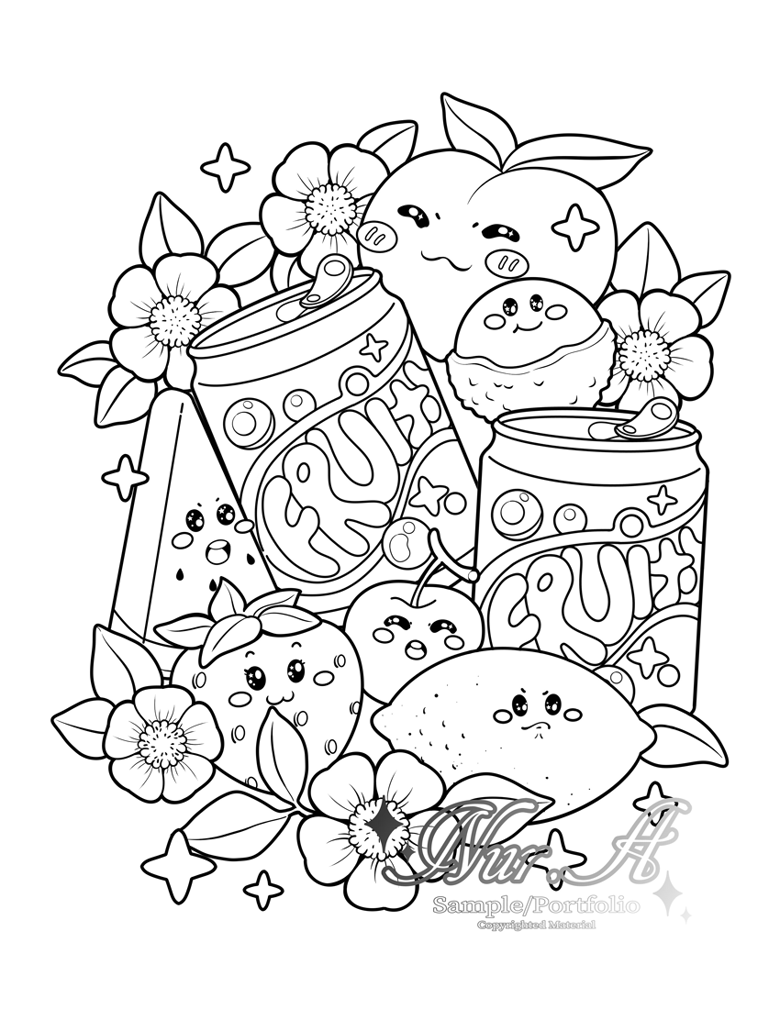 cute food coloring pages