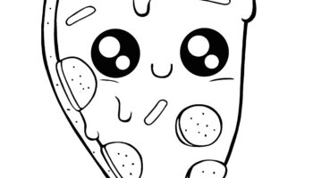 Coloring Pages Kawaii Pizza Coloring Page
