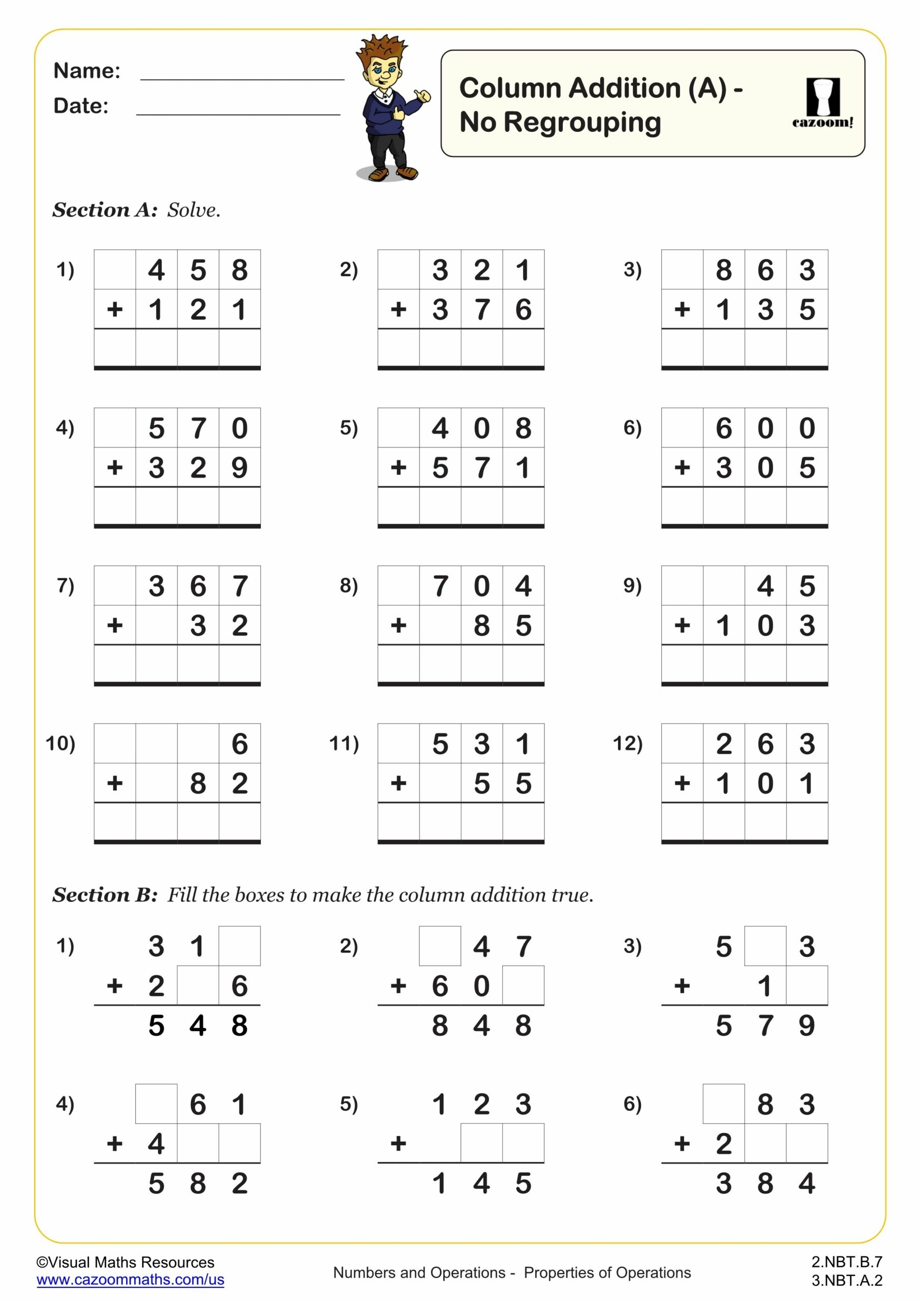 addition worksheets for grade 2