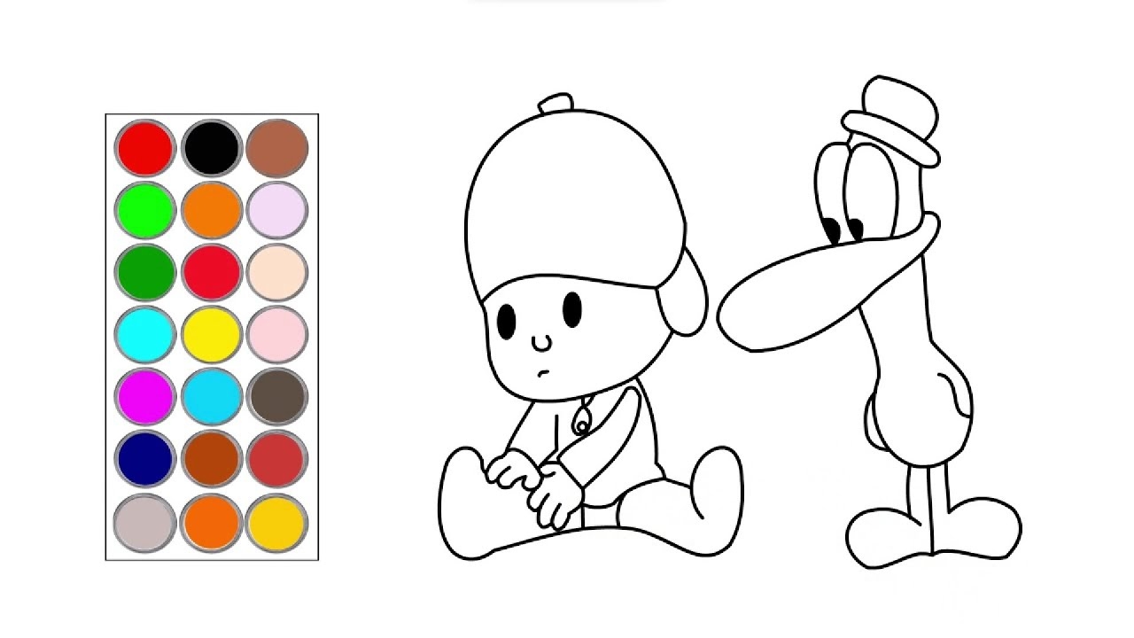 Como Dibujar Y Colorear A Pocoyo Y Pato Dibujos Para Ni os YouTube