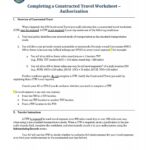 Constructed Travel Worksheet Instructions For Authorization