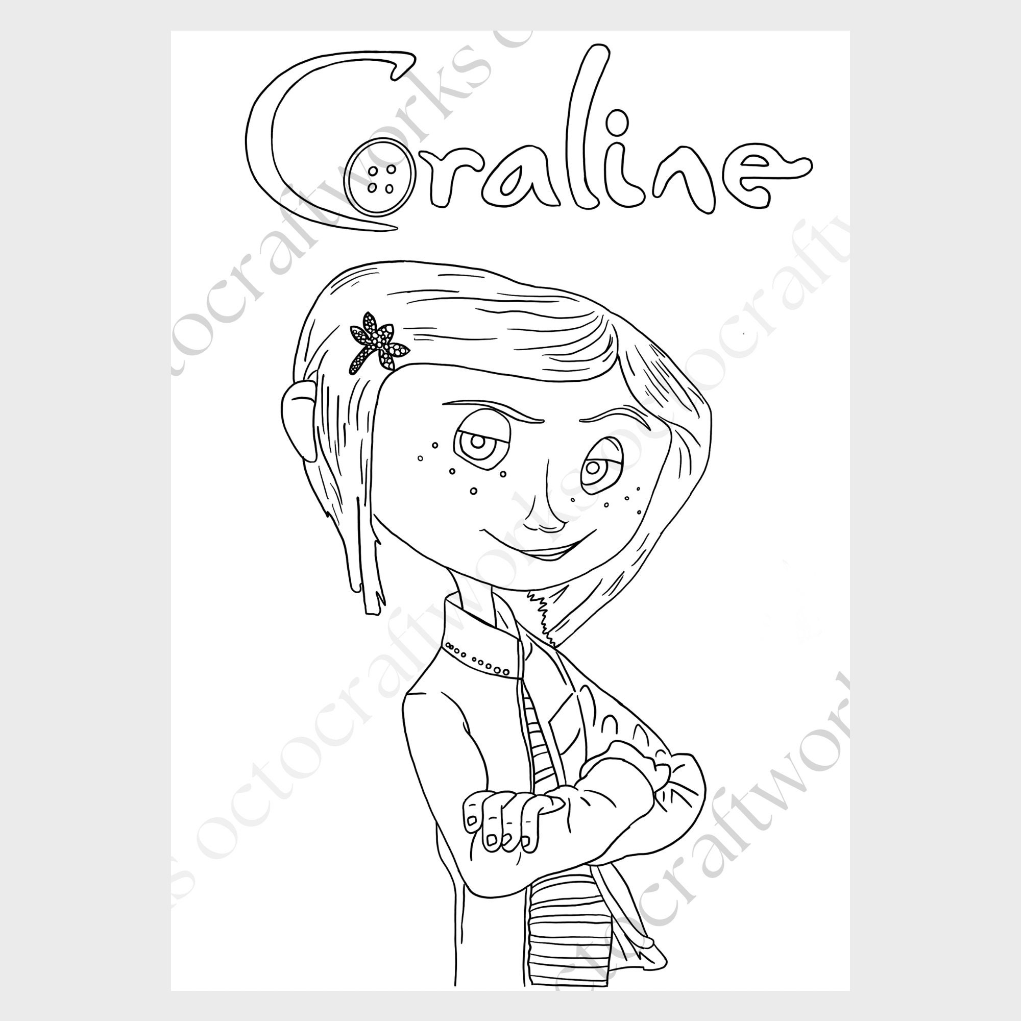 Coraline Coloring Pages Pack Of 10 Digital Download Coloring Pages Printable Colouring Etsy