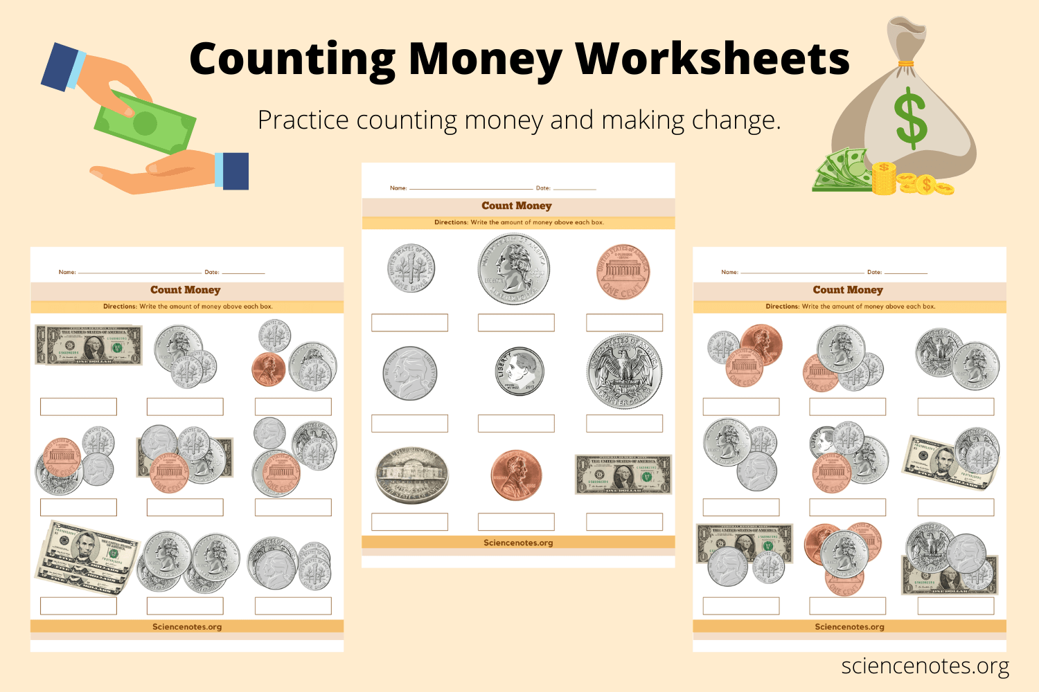 money practice worksheets