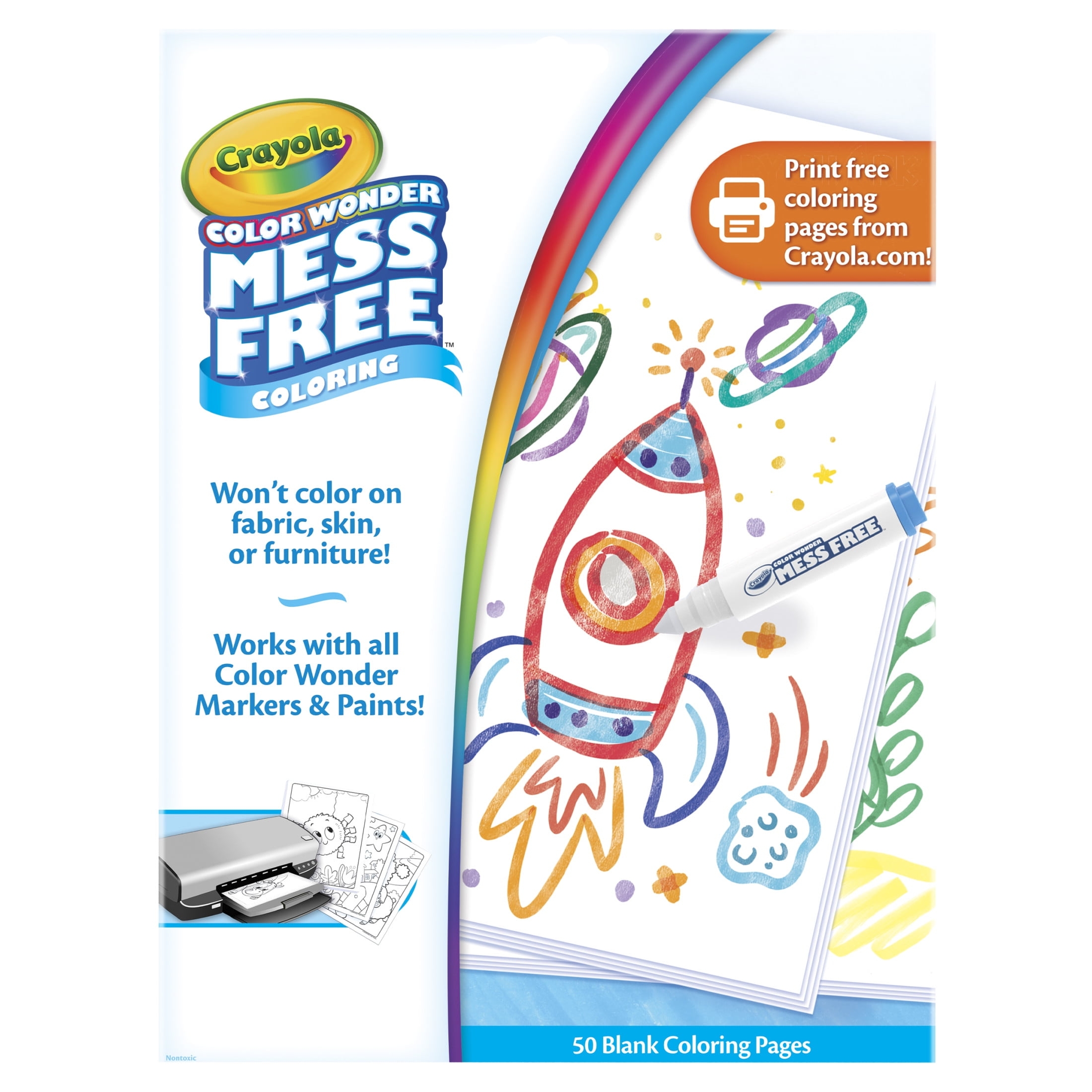 Crayola Color Wonder Mess Free Blank Coloring Pages 30 Pgs Toddler Coloring Travel Activity Creative Gifts Ages 3 Walmart