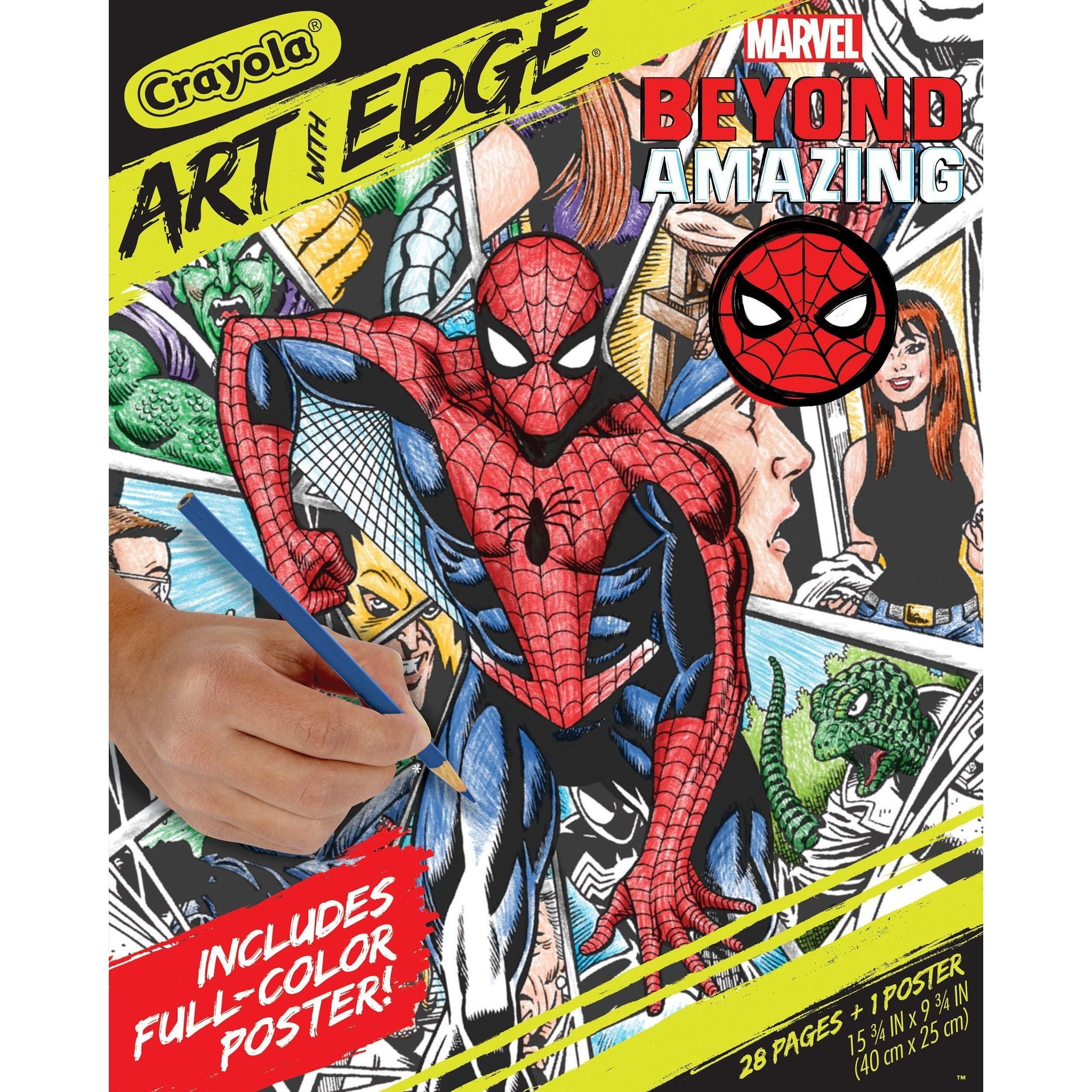 Crayola Spiderman Beyond Amazing Art With Edge 28 Pages Adult Coloring Gift For Teens Adults Walmart