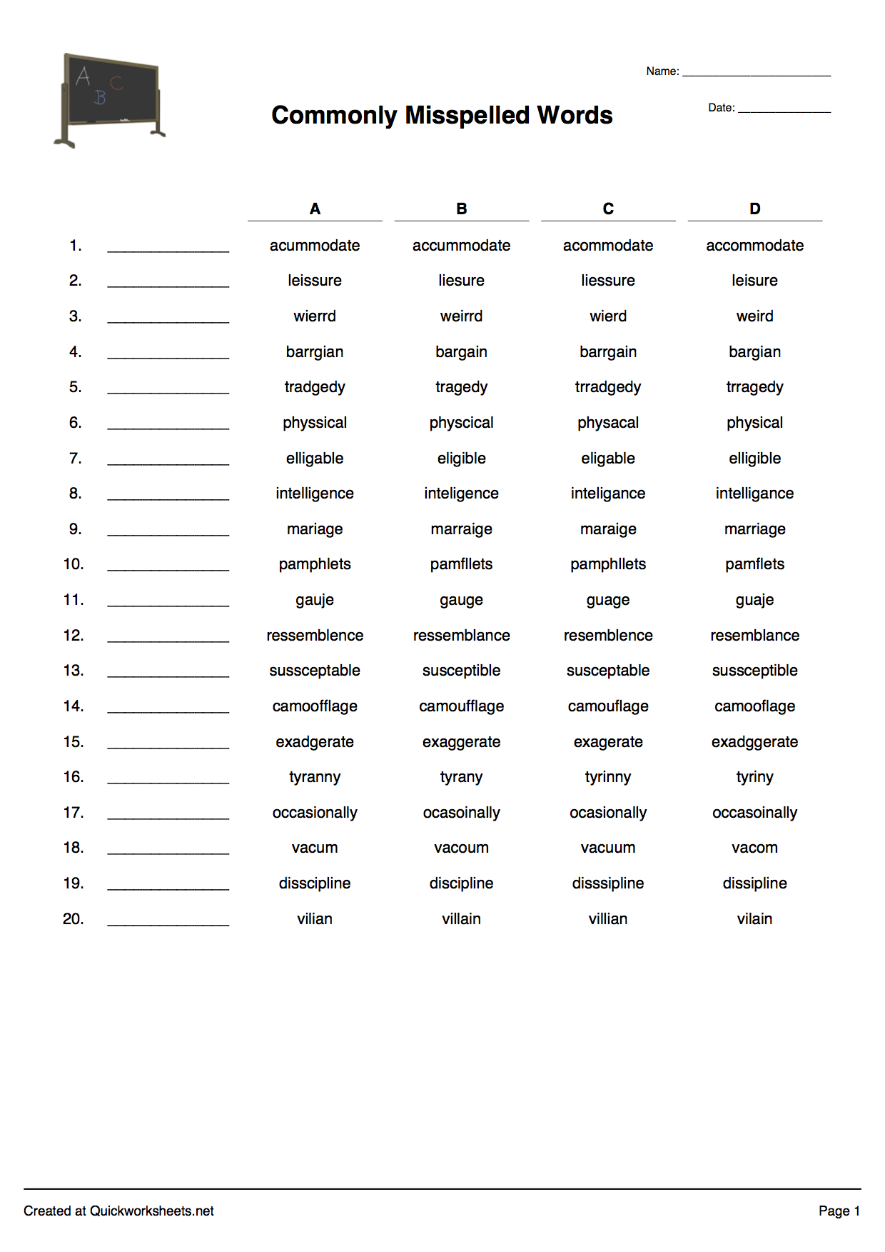 spelling worksheet maker