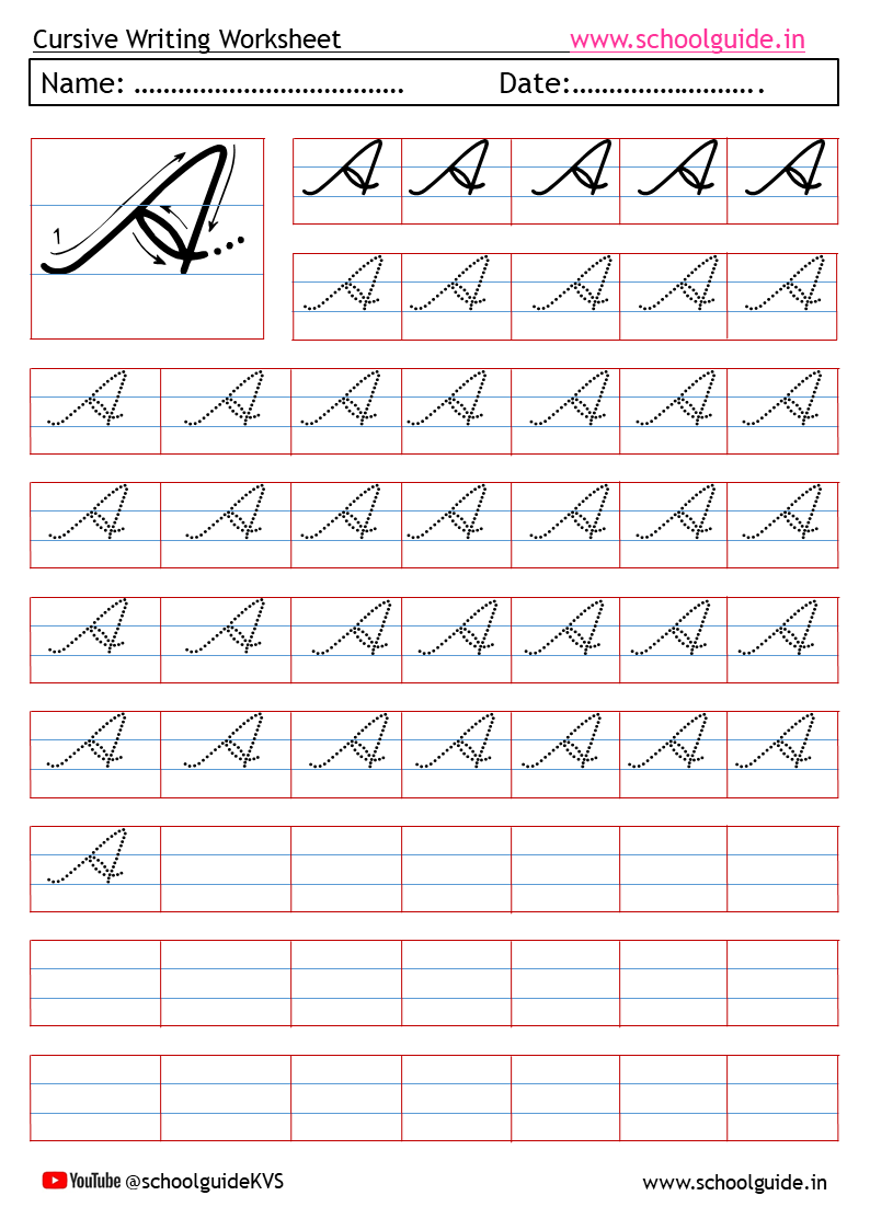 cursive script worksheets