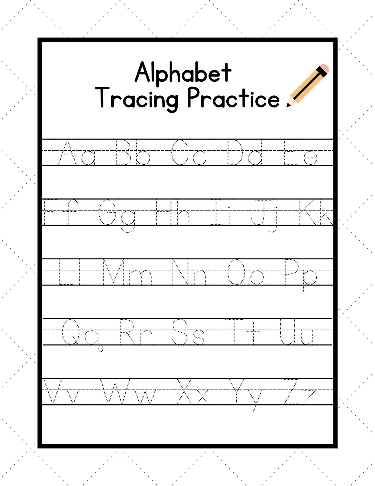 alphabet writing worksheets