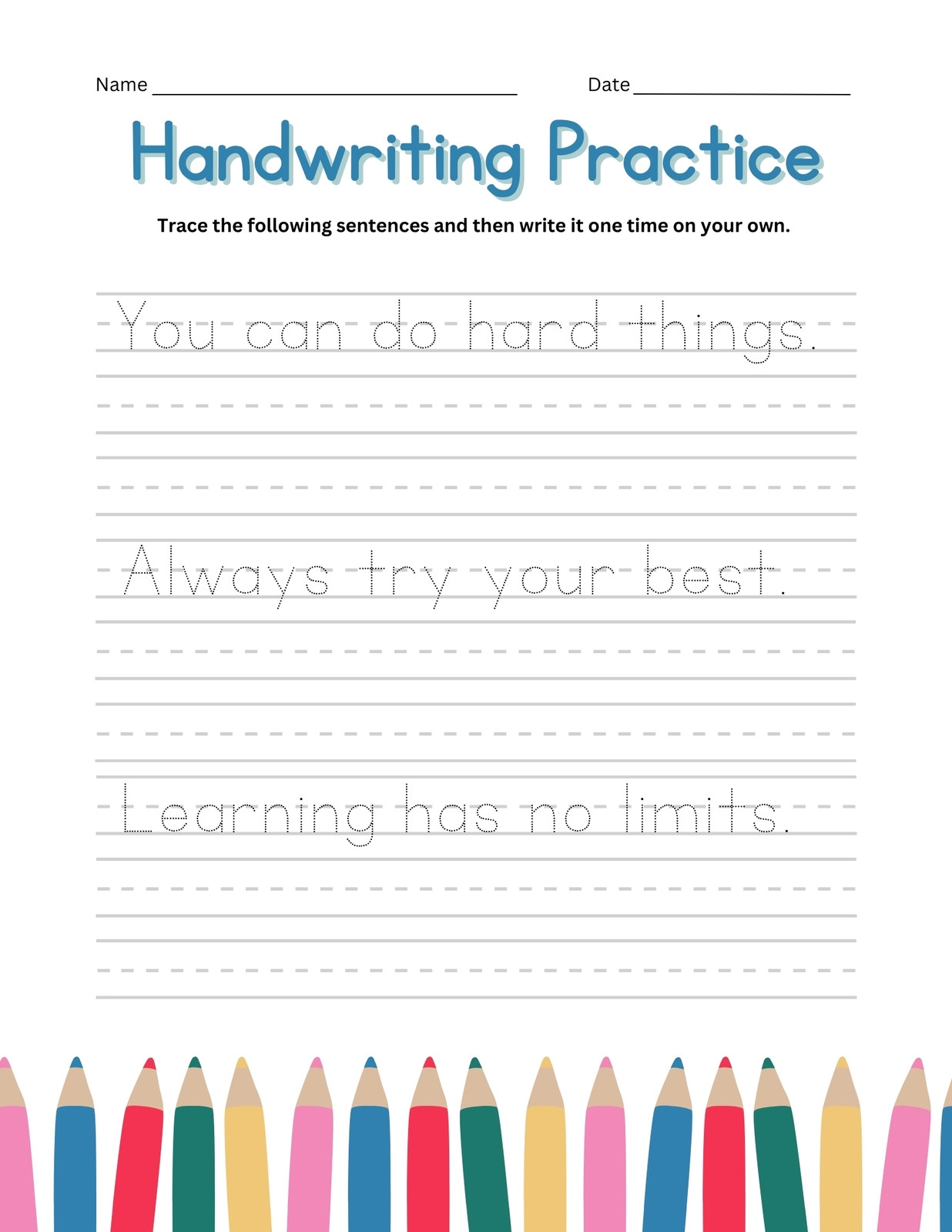 Customize 130 Handwriting Practice Worksheets Templates Online Canva