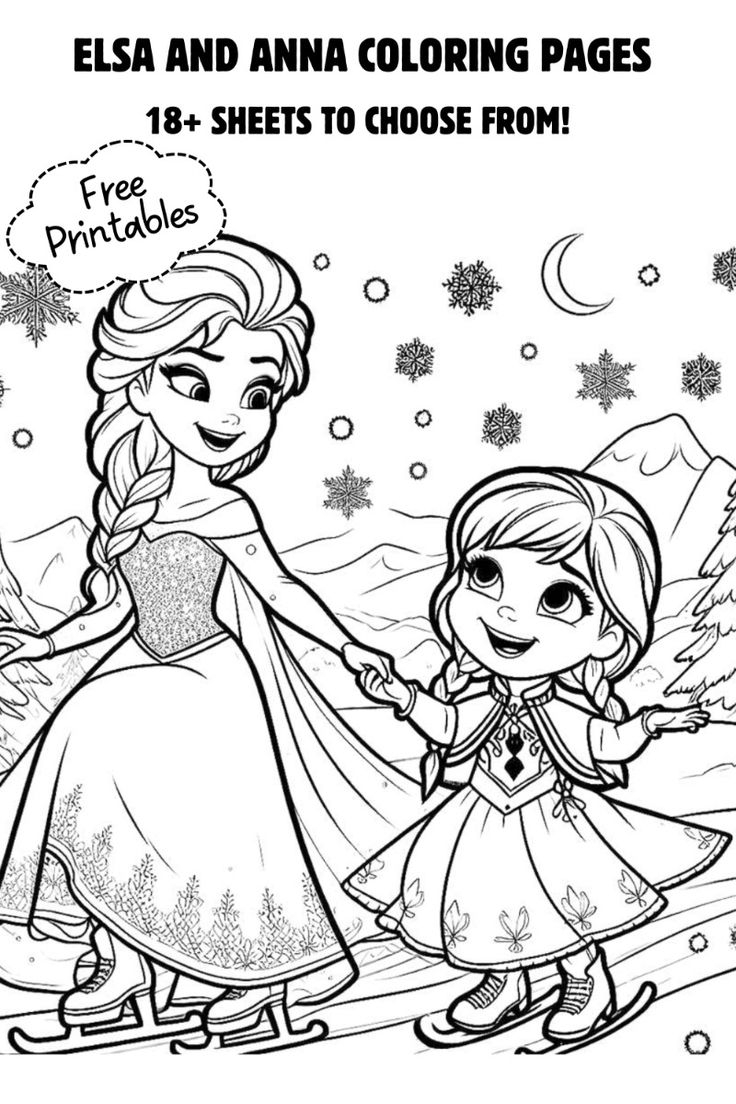 Cute Elsa And Anna Coloring Pages 18 Sheets To Choose From Cute Elsa And Anna Coloring Pages 18 Sheets To Choose From