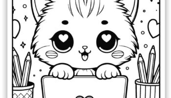 Cute Kitten Coloring Pages Free PDF Printables Simply Love Coloring